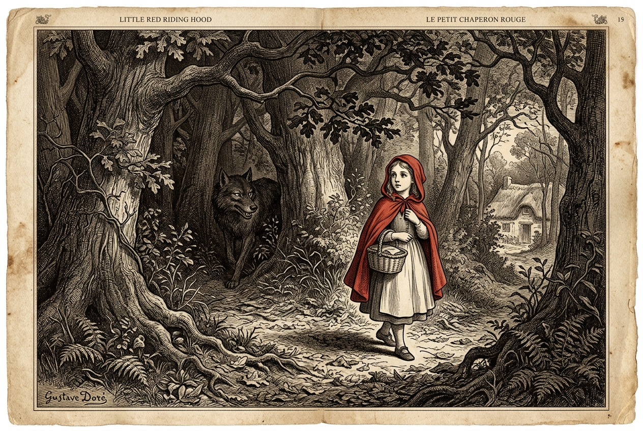 Le Petit Chaperon Rouge, illustration de Gustave Doré, Wikipédia